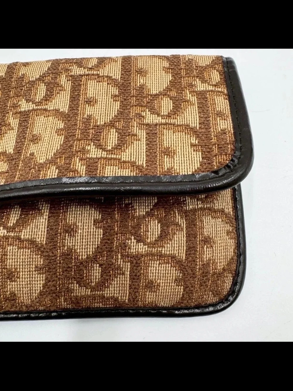 Dior Brown Monogram Jacquard wallet with Gold Accent